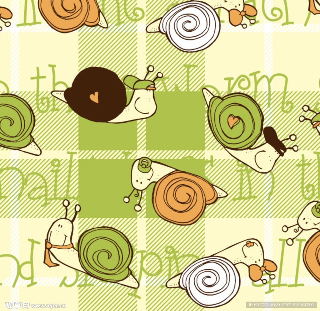 卡通蜗牛 手绘动物花型
