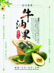 新鲜美味牛油果水果促销海报
