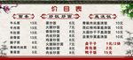价目表