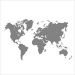 精致矢量世界地图剪影图形