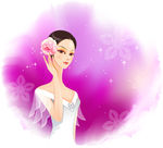 淑女图古典气质美女插画