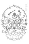 A4小尺寸准提菩萨线描