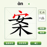 中国汉字案字笔画教学动画视频