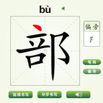中国汉字部字笔画教学动画视频