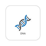 蓝色线型DNA分子结构图标