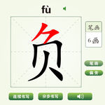 中国汉字负字笔画教学动画视频