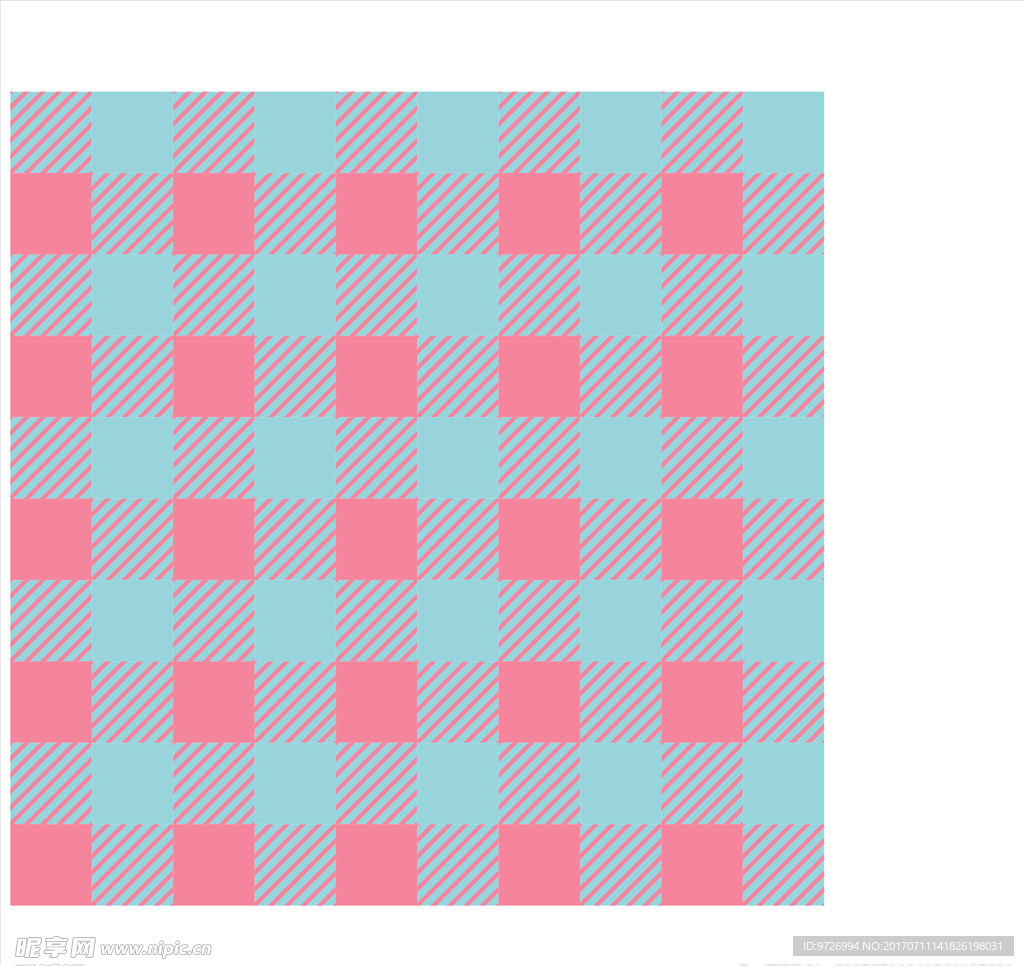 格子布料四方连续底纹