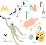 幼儿识字卡通动物矢量图下载