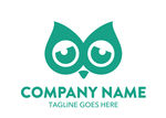 绿色猫头鹰logo矢量素材