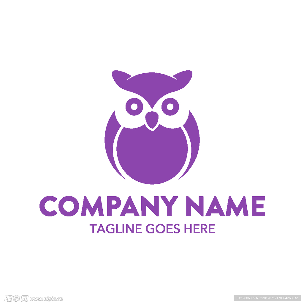 紫色创意小鸟logo矢量素材
