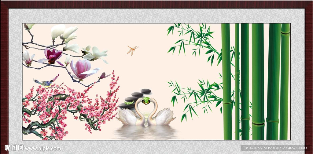 国画玉兰花