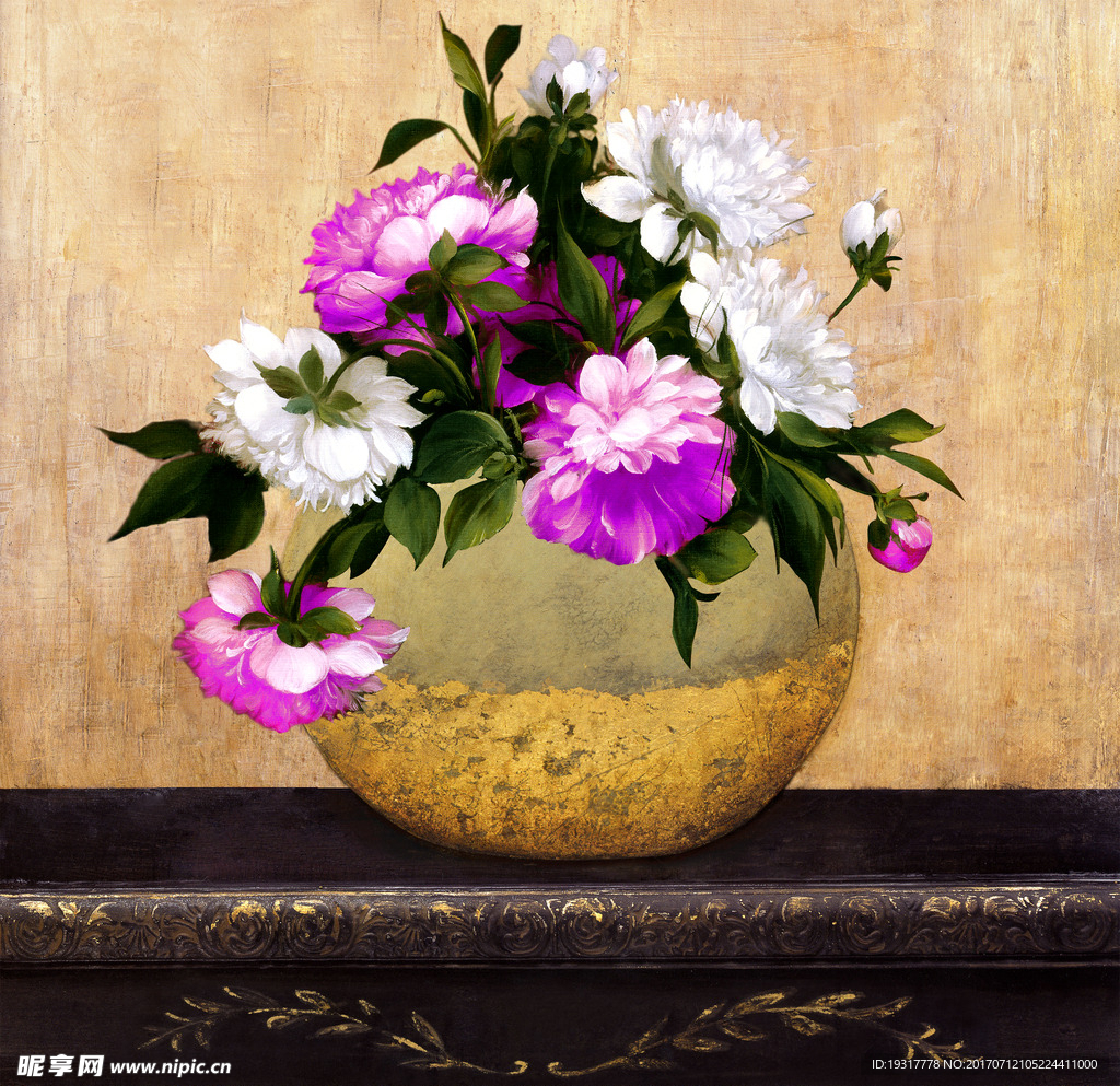 复古静物花卉 装饰油画