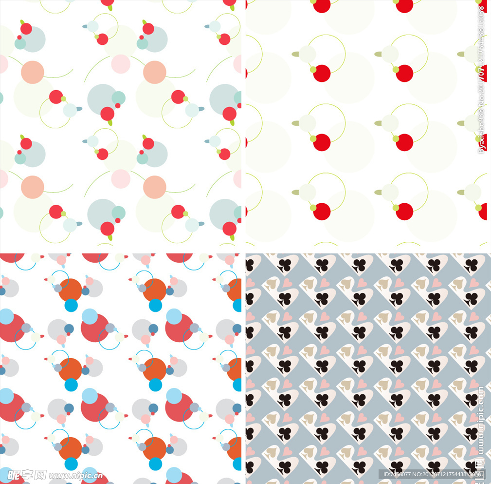 梅花圆斑爱心时尚背景