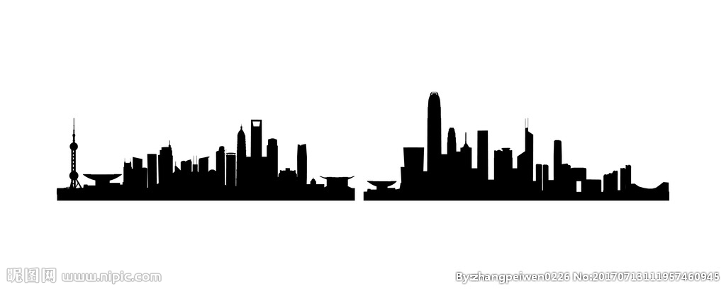 上海城市矢量剪影