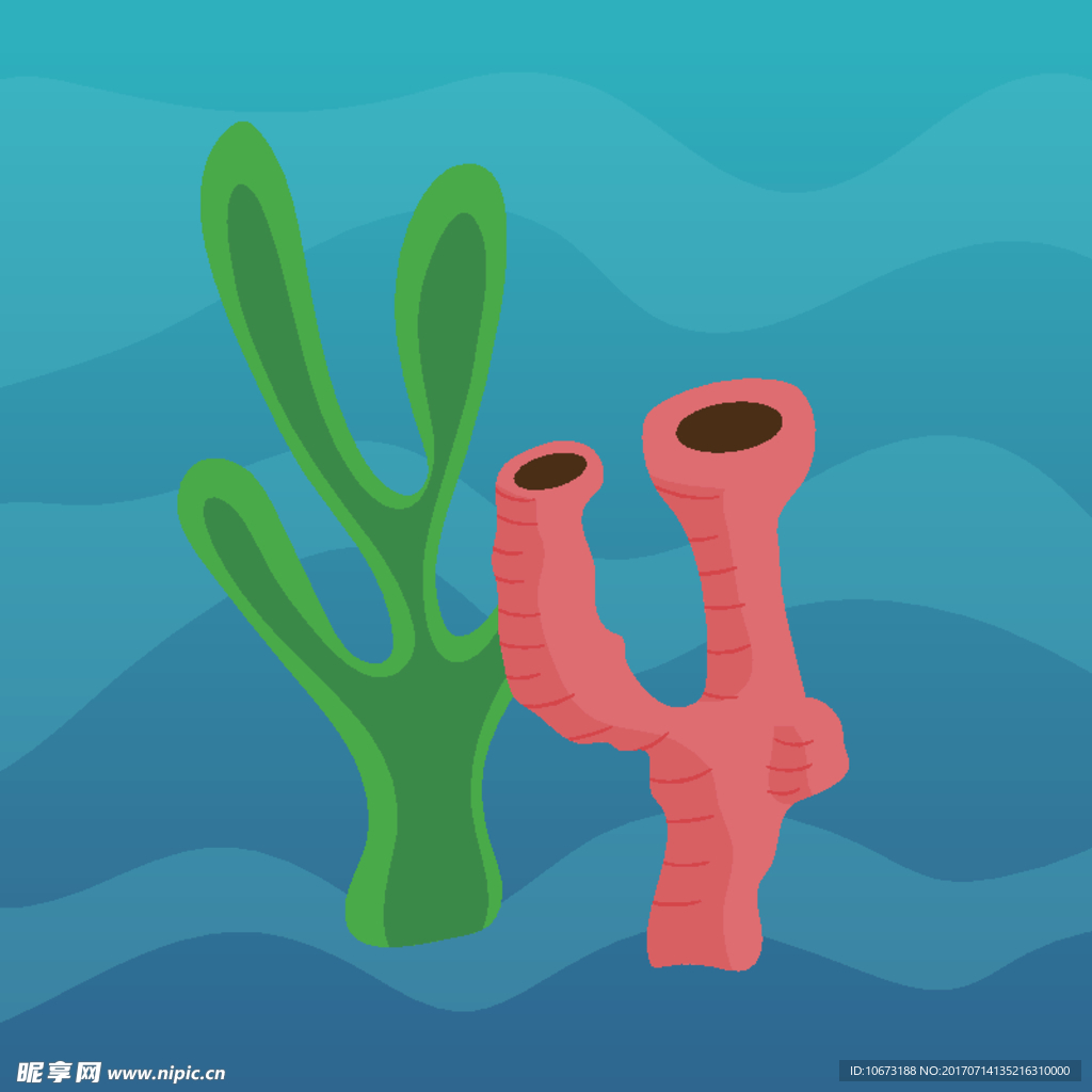 卡通水草