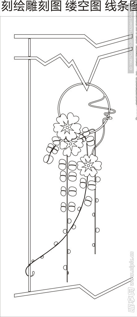 缕空雕刻图 缕空线条画 缕空图