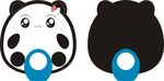 卡通熊猫扇子模板