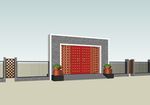 中式入口建筑模型