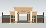su欧式入口建筑模型