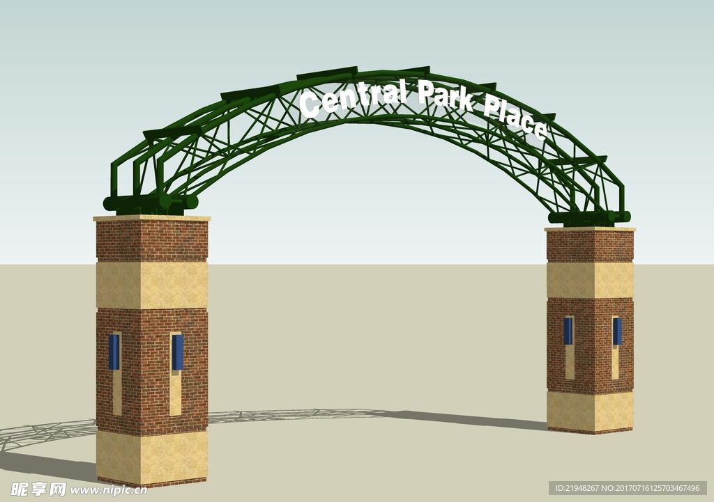 su欧式入口建筑模型