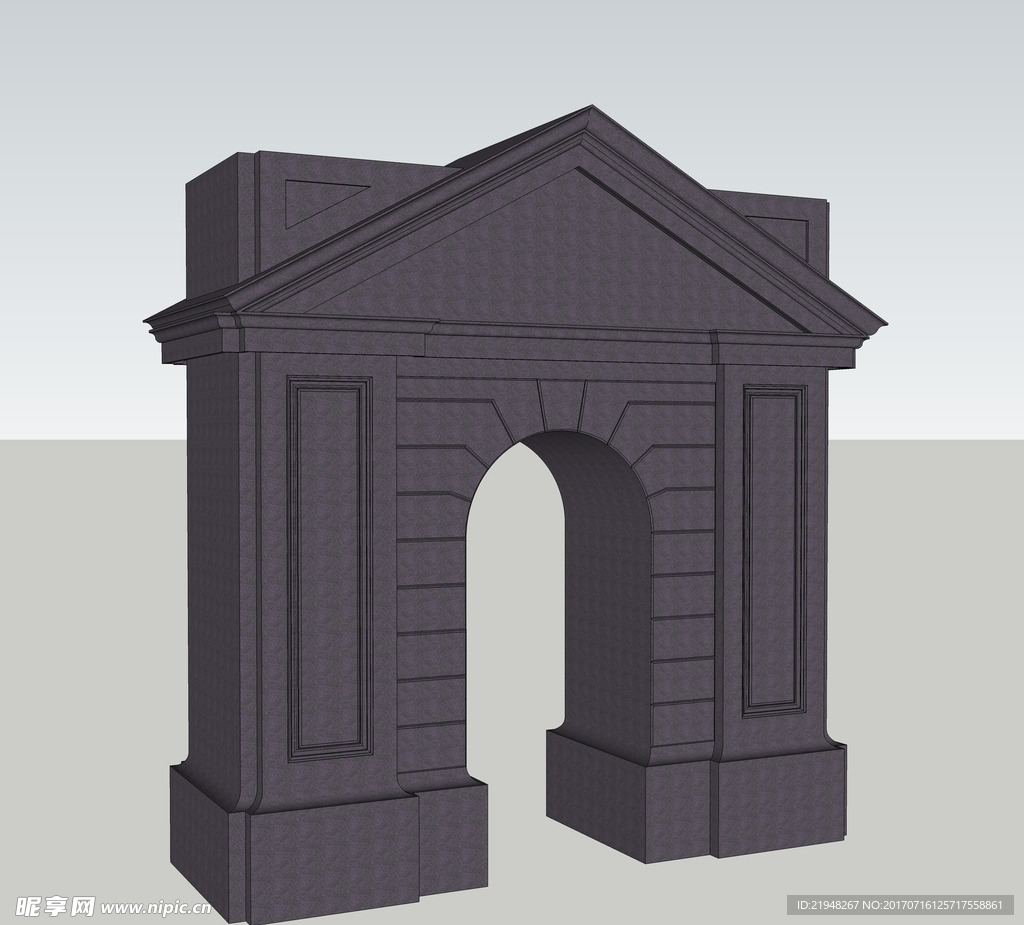 su欧式入口建筑模型