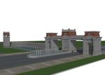 su欧式入口建筑模型