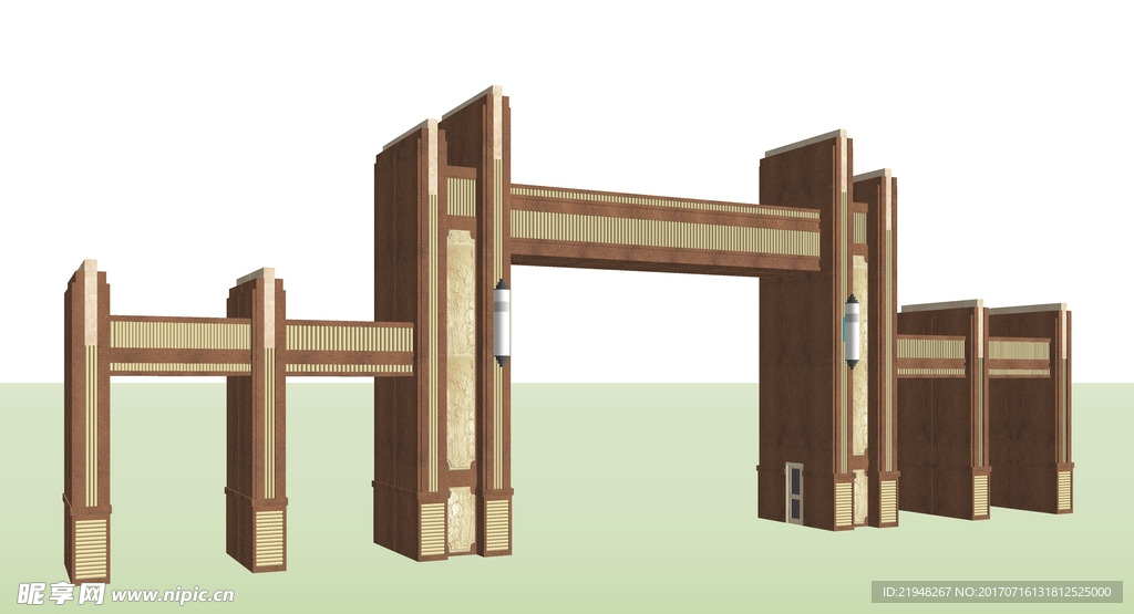 su欧式入口建筑模型