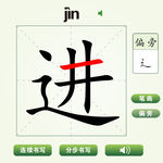 中国汉字进字笔画教学动画视频