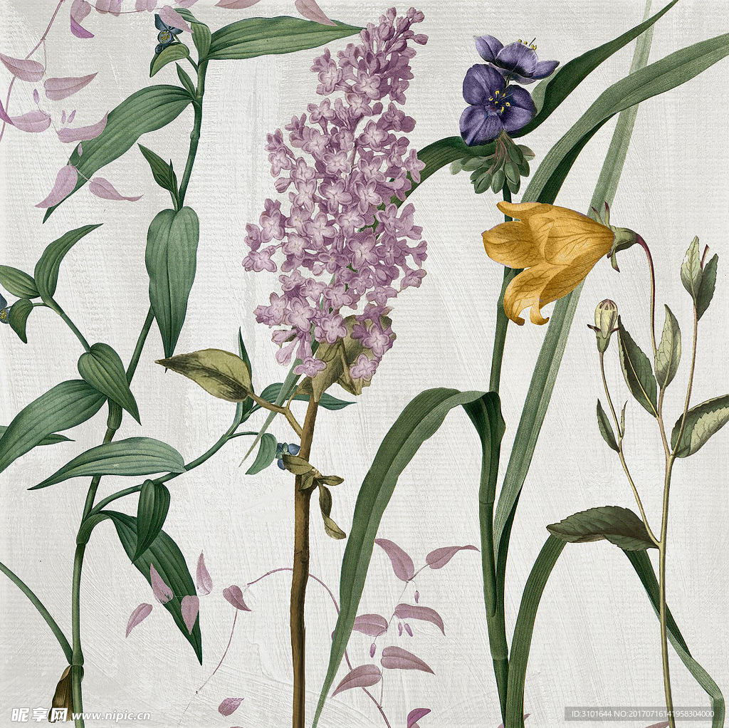 数码花卉油画