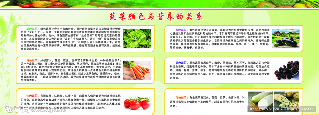 蔬菜颜色与营养