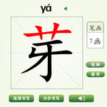 中国汉字芽字笔画教学动画视频