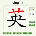 中国汉字英字笔画教学动画视频