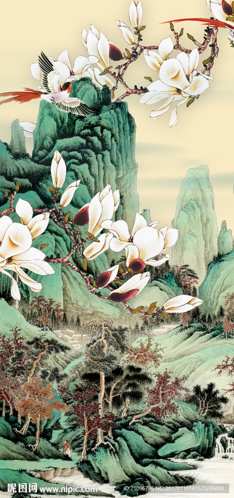 国画花鸟玄关