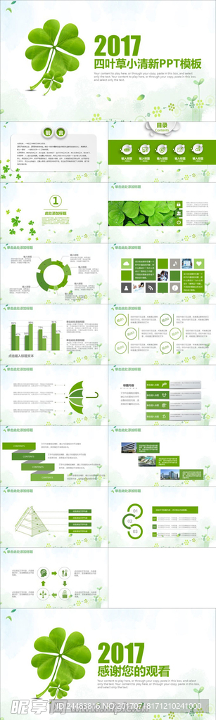 四叶草简约ppt