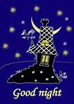 晚安夜晚星空矢量图下载