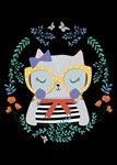 花环卡通猫矢量图选择