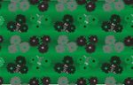 绿色底纹黑白灰菊花
