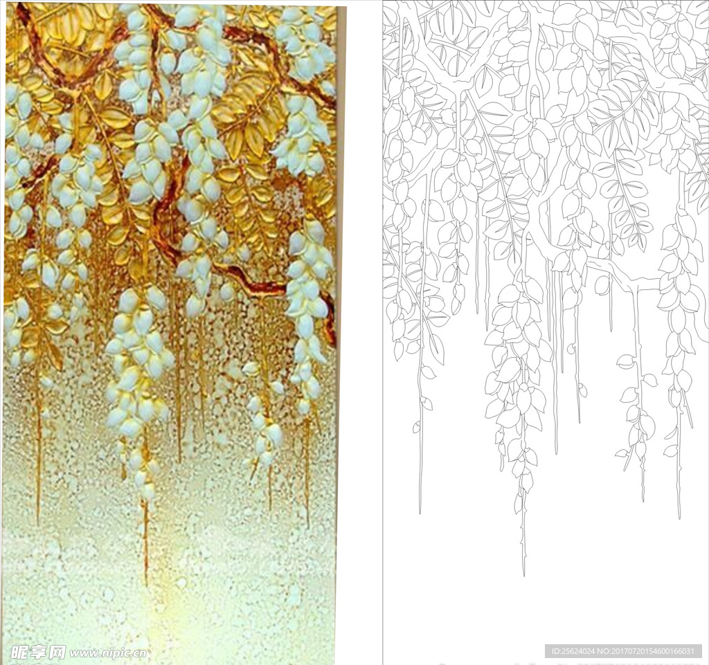 禾雀花  流金