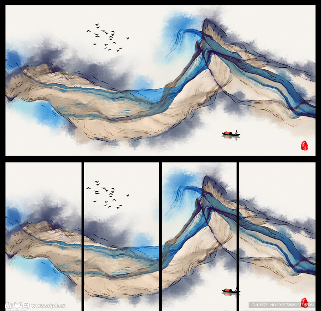 抽象水墨装饰画 水墨晕染