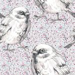 手绘小鸟四方连续底纹
