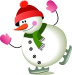卡通雪人溜冰矢量图下载