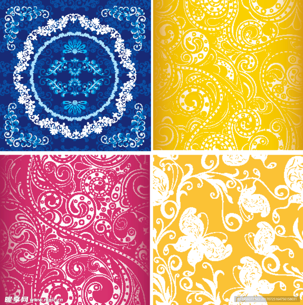 矢量花纹欧式墙纸壁画