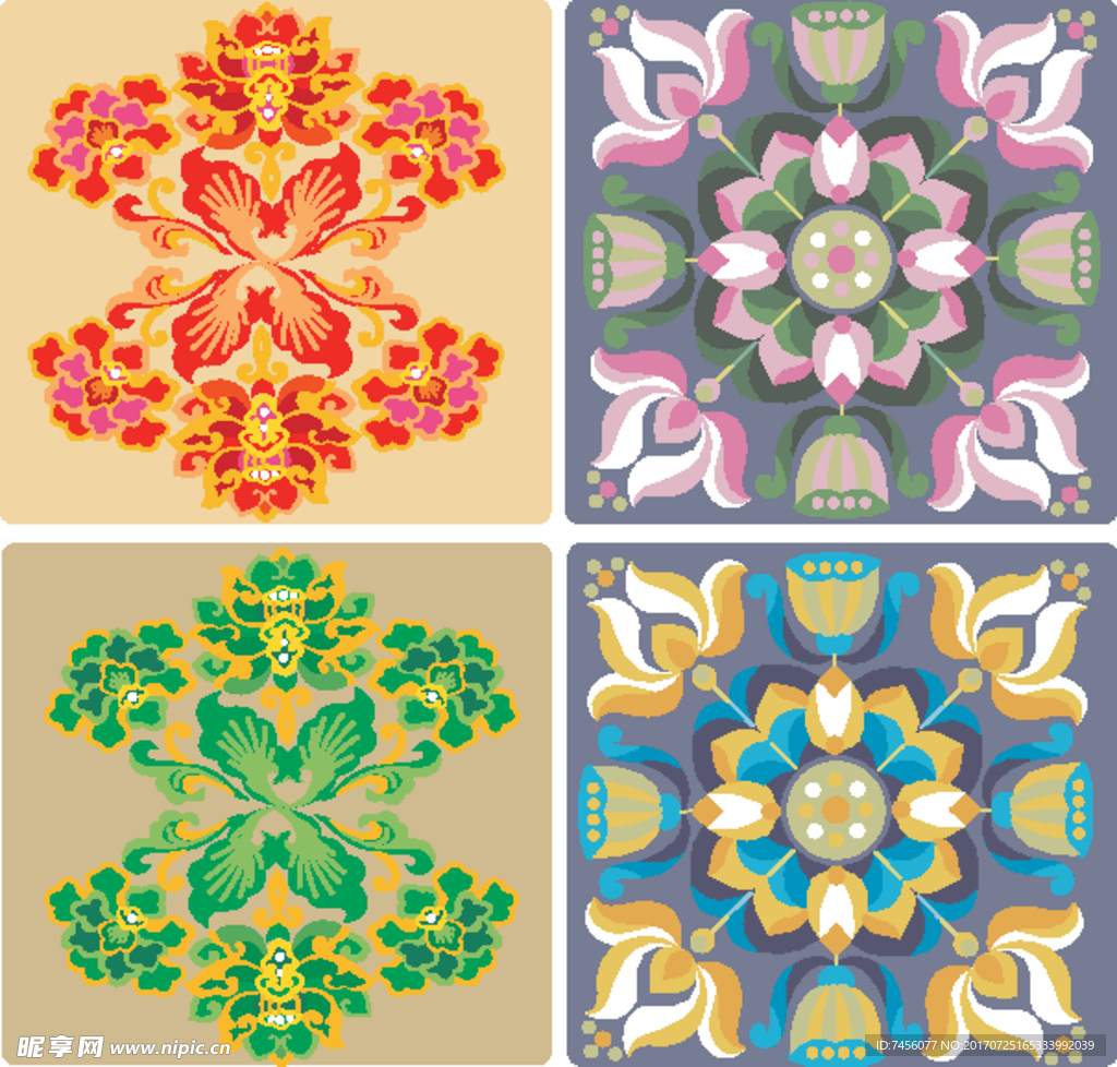 高档花纹矢量墙纸壁画