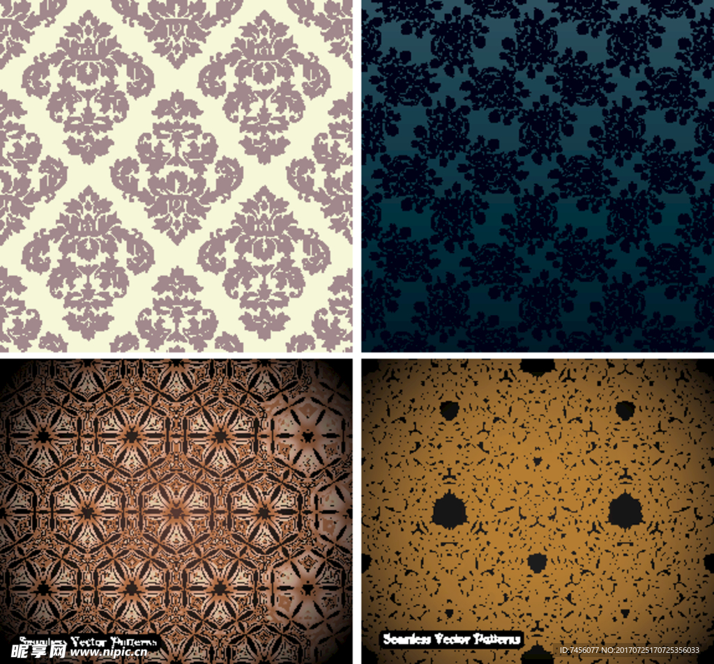 欧式花纹时尚矢量墙纸