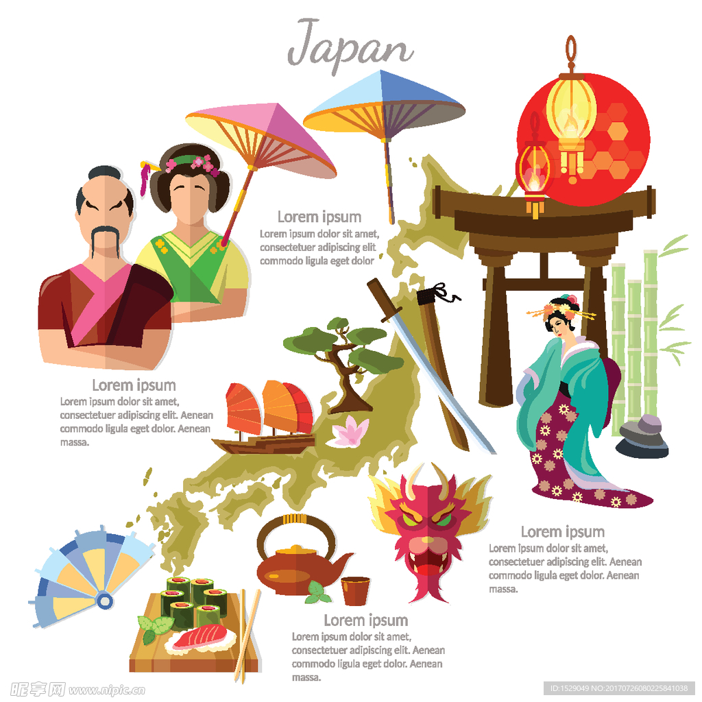 旅游与文化设计矢量