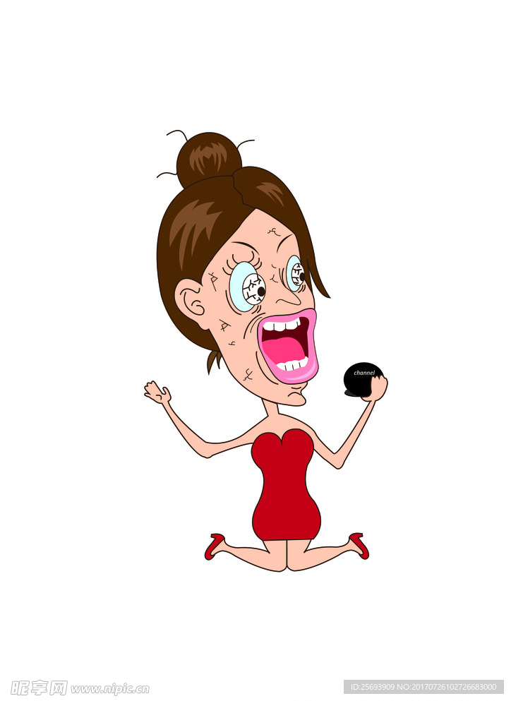 惊吓的女人 卡通