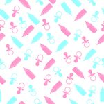 手绘奶瓶奶嘴四方连续底纹