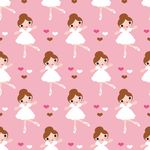可爱卡通女孩四方连续底纹