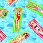 手绘美女人物四方连续底纹