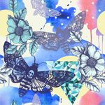 花朵花卉蝴蝶四方连续底纹